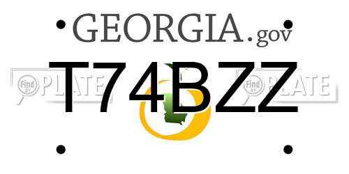 T74BZZ Georgia License Plate
