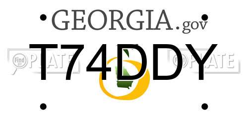 T74DDY Georgia License Plate