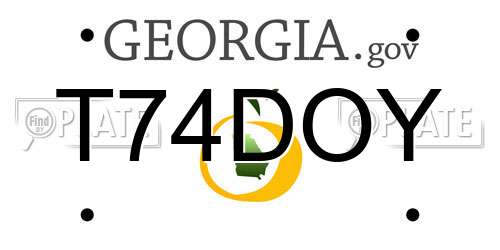 T74DOY Georgia License Plate