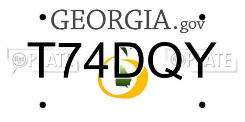 T74DQY Georgia License Plate