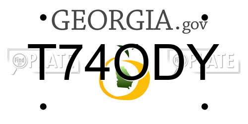 T74ODY Georgia License Plate