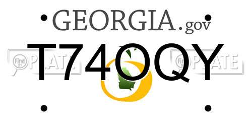 T74OQY Georgia License Plate