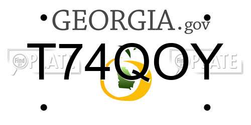 T74QOY Georgia License Plate
