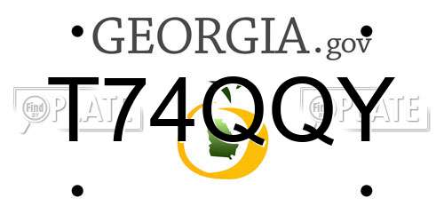 T74QQY Georgia License Plate