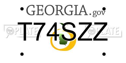 T74SZZ Georgia License Plate