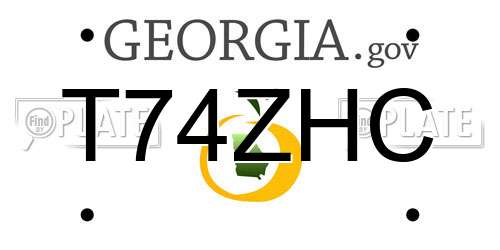 T74ZHC Georgia License Plate