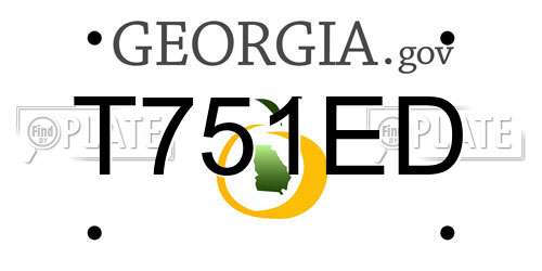 T751ED Georgia License Plate