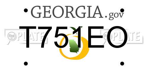 T751EO Georgia License Plate