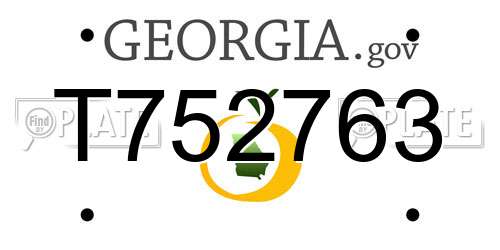 T752763 Georgia License Plate