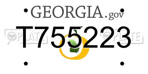 T755223 Georgia License Plate