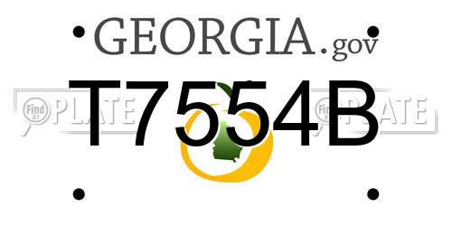 T7554B Georgia License Plate