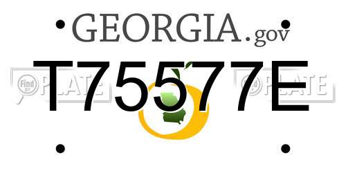 T75577E Georgia License Plate