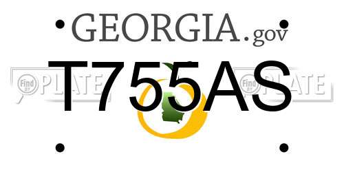 T755AS Georgia License Plate