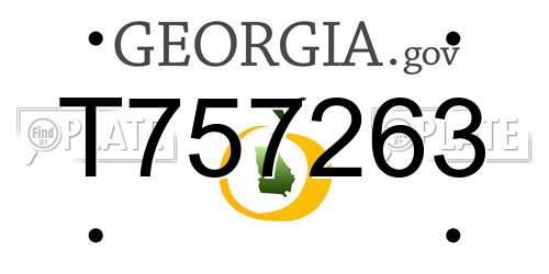 T757263 Georgia License Plate