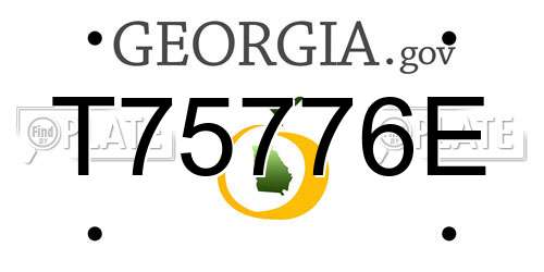 T75776E Georgia License Plate
