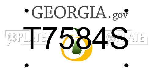 T7584S Georgia License Plate