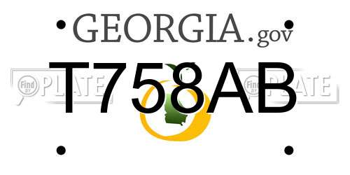 T758AB Georgia License Plate