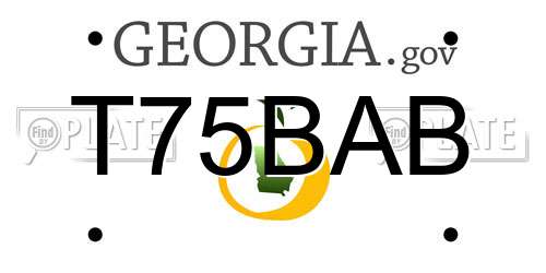 T75BAB Georgia License Plate