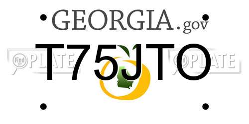 T75JTO Georgia License Plate
