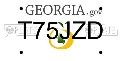 T75JZD Georgia License Plate