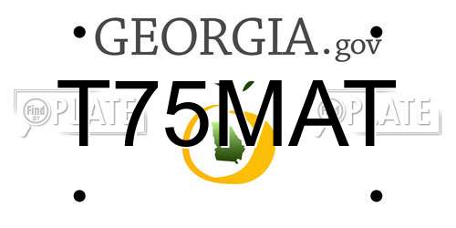 T75MAT Georgia License Plate