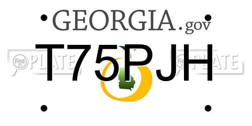 T75PJH Georgia License Plate