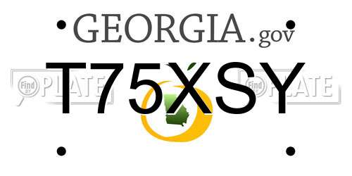 T75XSY Georgia License Plate