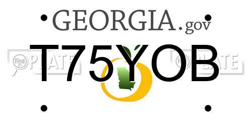 T75YOB Georgia License Plate