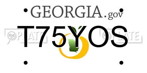 T75YOS Georgia License Plate