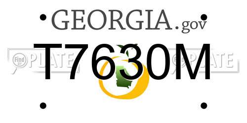 T7630M Georgia License Plate