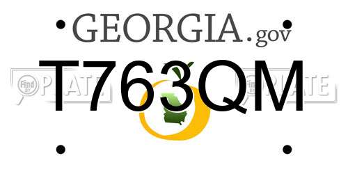 T763QM Georgia License Plate