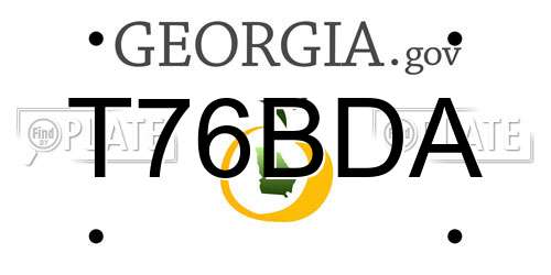 T76BDA Georgia License Plate