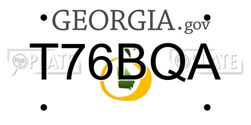 T76BQA Georgia License Plate