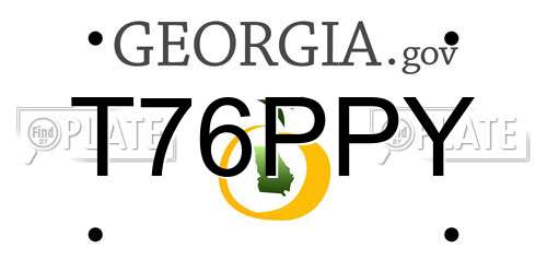 T76PPY Georgia License Plate