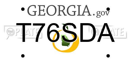T76SDA Georgia License Plate