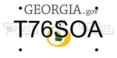 T76SOA Georgia License Plate