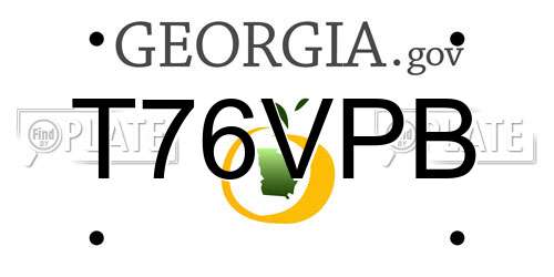 T76VPB Georgia License Plate