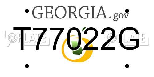 T77022G Georgia License Plate
