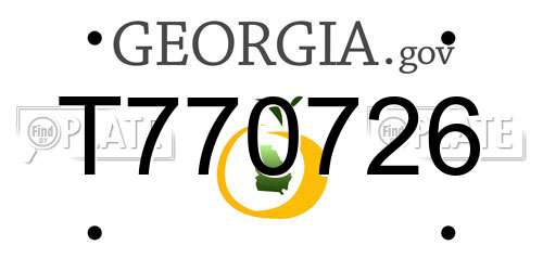 T770726 Georgia License Plate