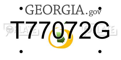 T77072G Georgia License Plate