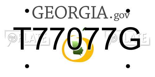 T77077G Georgia License Plate