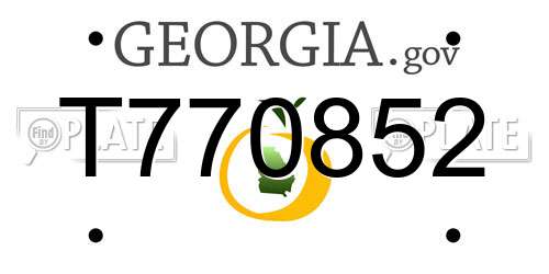 T770852 Georgia License Plate