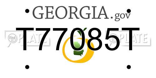T77085T Georgia License Plate