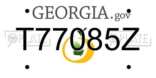 T77085Z Georgia License Plate