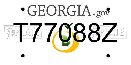 T77088Z Georgia License Plate