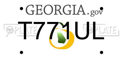 T771UL Georgia License Plate