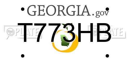 T773HB Georgia License Plate