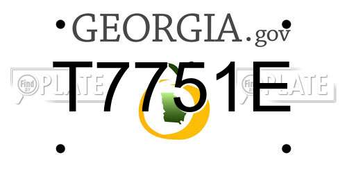 T7751E Georgia License Plate