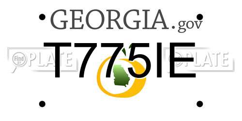 T775IE Georgia License Plate