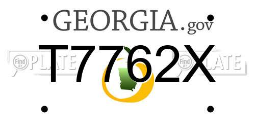 T7762X Georgia License Plate